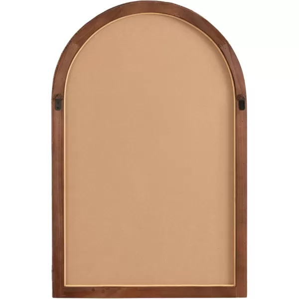 Kate and Laurel Rahfy Boho Arched Rattan Mirror 20 x 30 Brown Decorative Arch Wall Mirror with Authentic Rattan Frame for Vanity Bathroom MirrorBrown