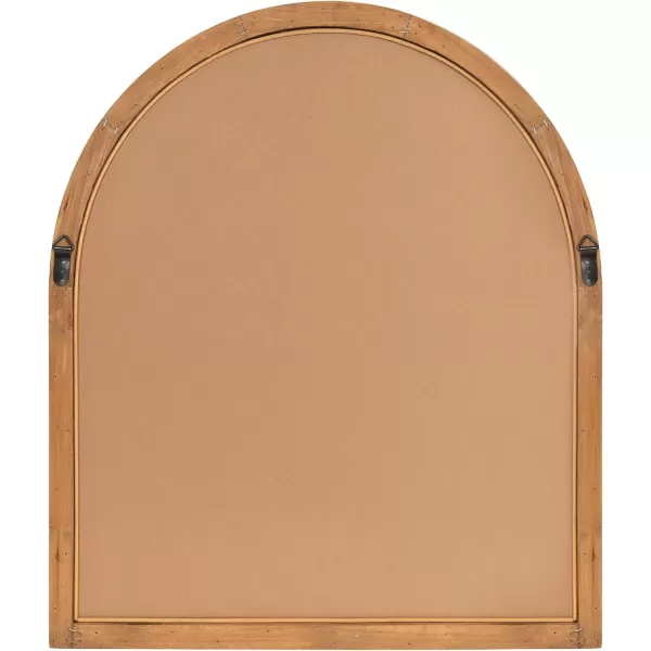 Kate and Laurel Rahfy Boho Arched Rattan Mirror 20 x 30 Brown Decorative Arch Wall Mirror with Authentic Rattan Frame for Vanity Bathroom MirrorNatural