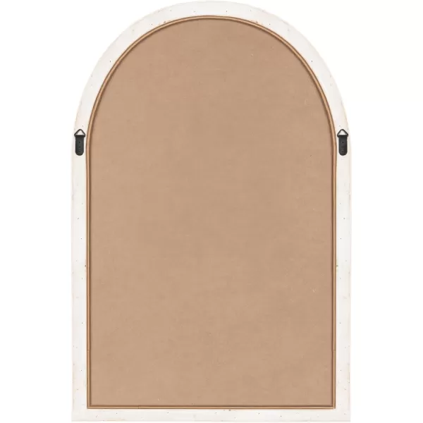 Kate and Laurel Rahfy Boho Arched Rattan Mirror 20 x 30 Brown Decorative Arch Wall Mirror with Authentic Rattan Frame for Vanity Bathroom MirrorWhite