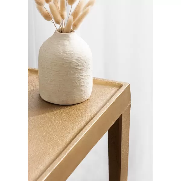 Kate and Laurel Rava Modern Cast Aluminum Metal Narrow Side Table 16 x 8 x 25 Gold Slim Bedroom Nightstand for Use as Bedside Table or Skinny Living Room End Table