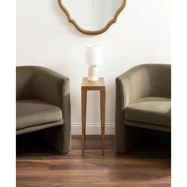 Kate and Laurel Rava Modern Cast Aluminum Metal Narrow Side Table 16 x 8 x 25 Gold Slim Bedroom Nightstand for Use as Bedside Table or Skinny Living Room End Table