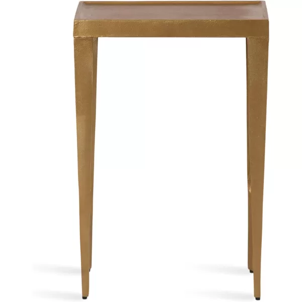 Kate and Laurel Rava Modern Cast Aluminum Metal Narrow Side Table 16 x 8 x 25 Gold Slim Bedroom Nightstand for Use as Bedside Table or Skinny Living Room End Table