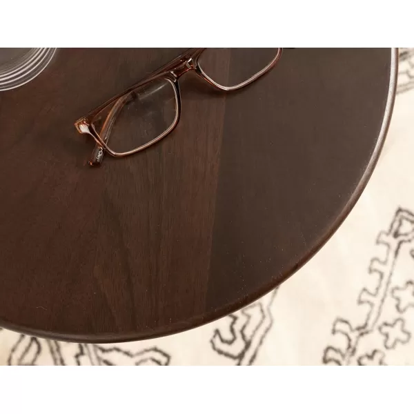 Kate and Laurel Rawlings Traditional Wood and Metal Round Side Table 14 x 24 Dark Brown and Black Vintage Pedestal Table for Use as Living Room End Table Plant Stand or Bedroom Nightstand