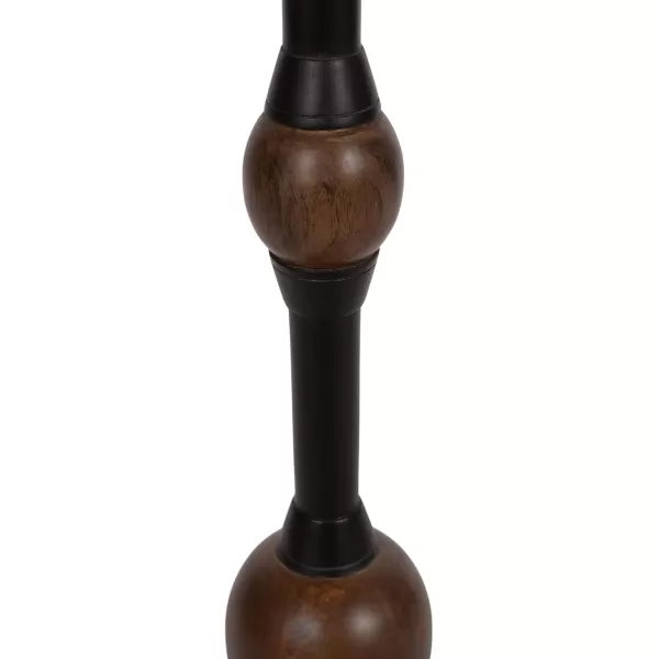 Kate and Laurel Rawlings Traditional Wood and Metal Round Side Table 14 x 24 Dark Brown and Black Vintage Pedestal Table for Use as Living Room End Table Plant Stand or Bedroom Nightstand