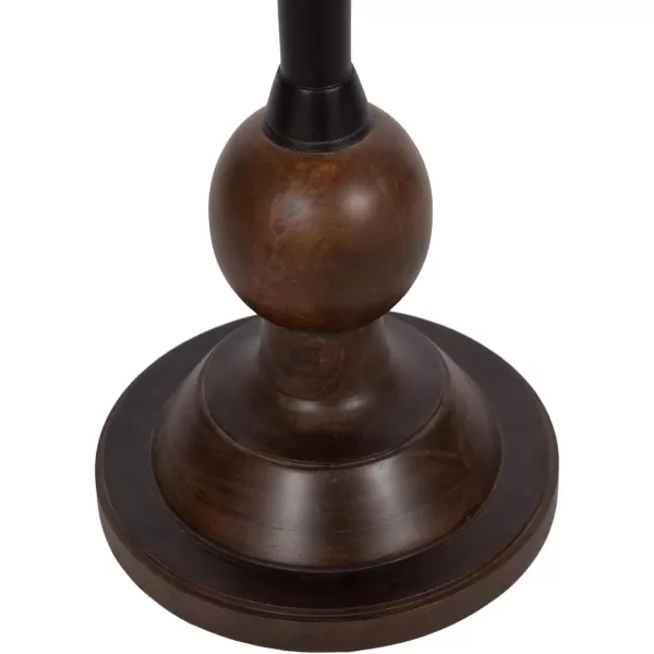 Kate and Laurel Rawlings Traditional Wood and Metal Round Side Table 14 x 24 Dark Brown and Black Vintage Pedestal Table for Use as Living Room End Table Plant Stand or Bedroom Nightstand