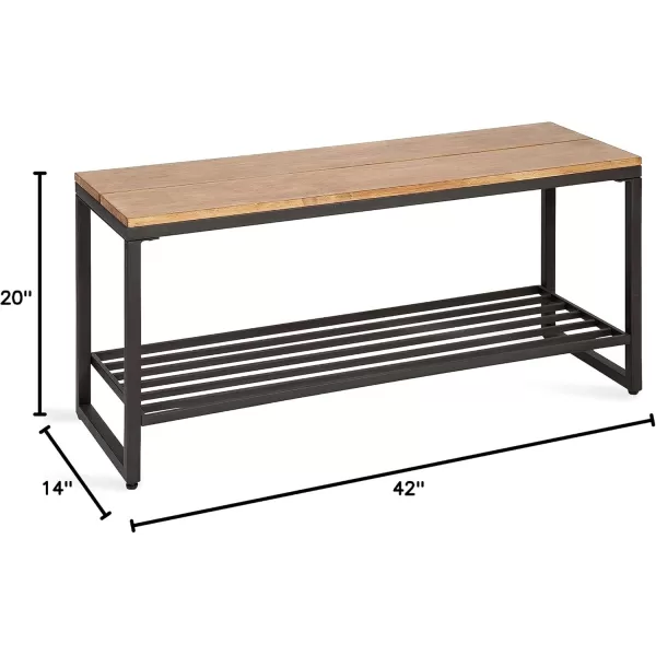 Kate and Laurel Samuels Wood Bench 42x14x20 Rustic BrownBlack