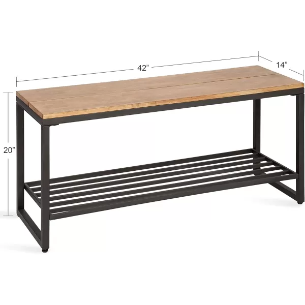 Kate and Laurel Samuels Wood Bench 42x14x20 Rustic BrownBlack