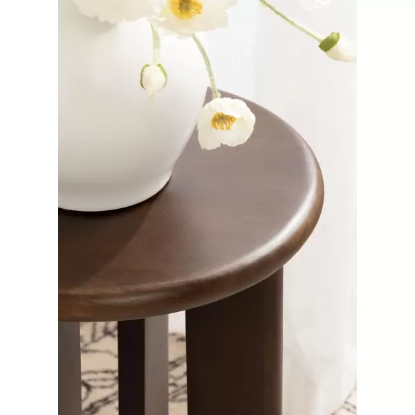 Kate and Laurel Seebeck Modern Wooden Round Side Table 14 x 14 x 20 Black Transitional Wood End Table for Use as Bedroom Nightstand or Living Room Accent TableDark Brown