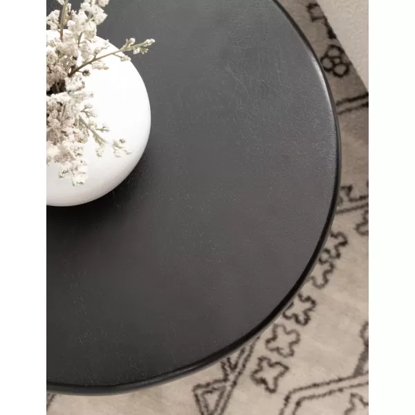 Kate and Laurel Seebeck Modern Wooden Round Side Table 14 x 14 x 20 Black Transitional Wood End Table for Use as Bedroom Nightstand or Living Room Accent TableBlack