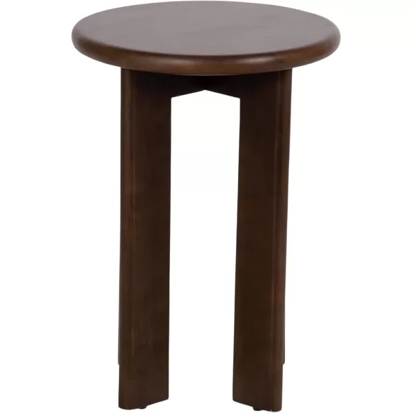 Kate and Laurel Seebeck Modern Wooden Round Side Table 14 x 14 x 20 Black Transitional Wood End Table for Use as Bedroom Nightstand or Living Room Accent TableDark Brown
