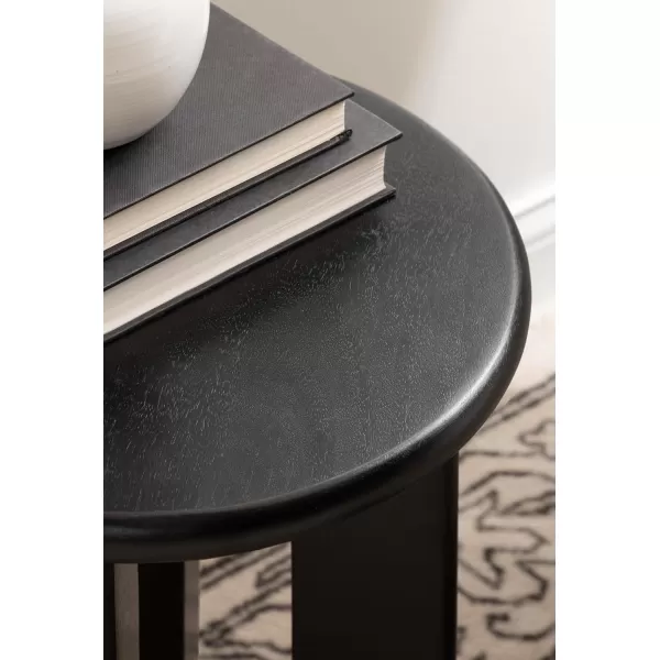 Kate and Laurel Seebeck Modern Wooden Round Side Table 14 x 14 x 20 Black Transitional Wood End Table for Use as Bedroom Nightstand or Living Room Accent TableBlack