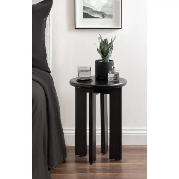 Kate and Laurel Seebeck Modern Wooden Round Side Table 14 x 14 x 20 Black Transitional Wood End Table for Use as Bedroom Nightstand or Living Room Accent TableBlack