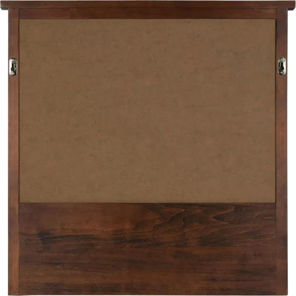 Kate and Laurel Stallard Decorative Wood Home Wall Organizer Mirror with Pockets and Key Hooks WhiteWalnut Brown