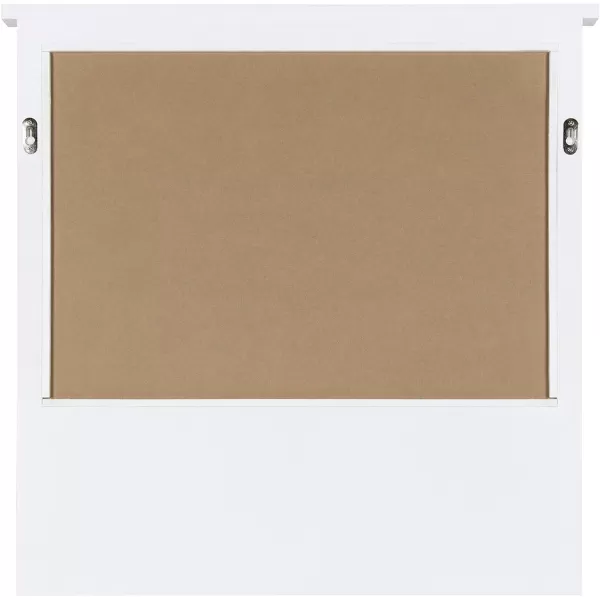 Kate and Laurel Stallard Decorative Wood Home Wall Organizer Mirror with Pockets and Key Hooks WhiteWhite
