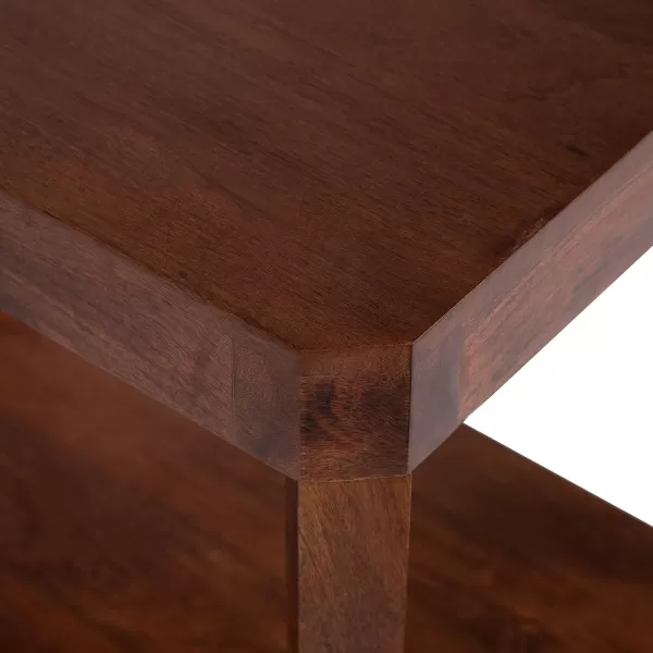 Kate and Laurel Talcott Modern Rectangle Wood Side Table 22 x 14 x 26 Dark Brown Transitional Decorative TwoTier End Table for Use as a Bedroom Nightstand or Living Room AccentWalnut Brown