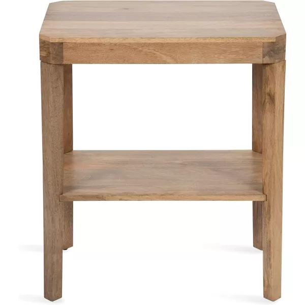 Kate and Laurel Talcott Modern Rectangle Wood Side Table 22 x 14 x 26 Dark Brown Transitional Decorative TwoTier End Table for Use as a Bedroom Nightstand or Living Room AccentNatural
