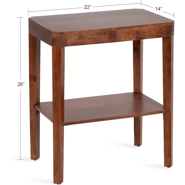 Kate and Laurel Talcott Modern Rectangle Wood Side Table 22 x 14 x 26 Dark Brown Transitional Decorative TwoTier End Table for Use as a Bedroom Nightstand or Living Room AccentWalnut Brown