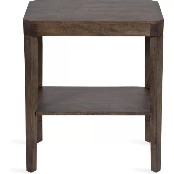 Kate and Laurel Talcott Modern Rectangle Wood Side Table 22 x 14 x 26 Dark Brown Transitional Decorative TwoTier End Table for Use as a Bedroom Nightstand or Living Room AccentGrey