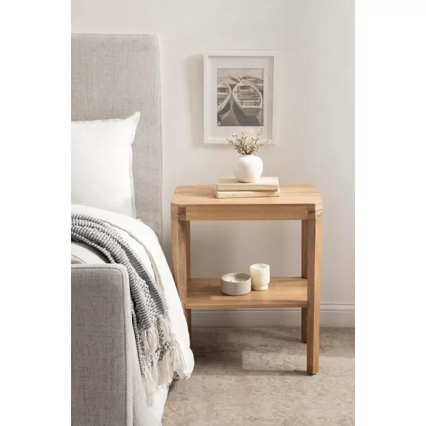 Kate and Laurel Talcott Modern Rectangle Wood Side Table 22 x 14 x 26 Dark Brown Transitional Decorative TwoTier End Table for Use as a Bedroom Nightstand or Living Room AccentNatural
