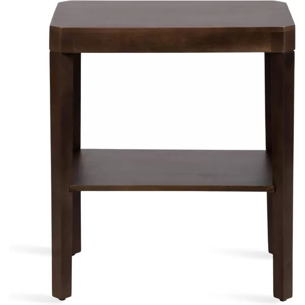 Kate and Laurel Talcott Modern Rectangle Wood Side Table 22 x 14 x 26 Dark Brown Transitional Decorative TwoTier End Table for Use as a Bedroom Nightstand or Living Room AccentBrown