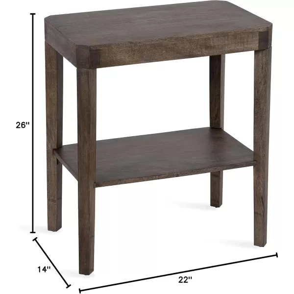 Kate and Laurel Talcott Modern Rectangle Wood Side Table 22 x 14 x 26 Dark Brown Transitional Decorative TwoTier End Table for Use as a Bedroom Nightstand or Living Room AccentGrey