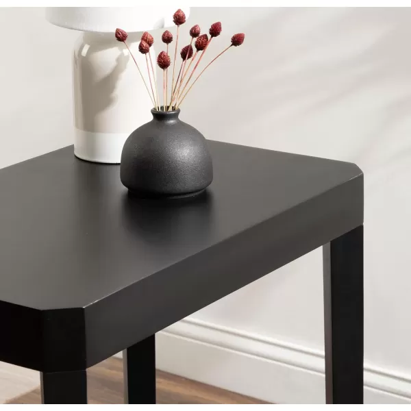 Kate and Laurel Talcott Modern Rectangle Wood Side Table 22 x 14 x 26 Dark Brown Transitional Decorative TwoTier End Table for Use as a Bedroom Nightstand or Living Room AccentBlack