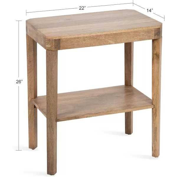 Kate and Laurel Talcott Modern Rectangle Wood Side Table 22 x 14 x 26 Dark Brown Transitional Decorative TwoTier End Table for Use as a Bedroom Nightstand or Living Room AccentNatural