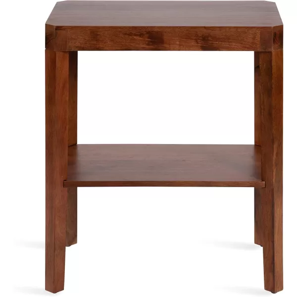 Kate and Laurel Talcott Modern Rectangle Wood Side Table 22 x 14 x 26 Dark Brown Transitional Decorative TwoTier End Table for Use as a Bedroom Nightstand or Living Room AccentWalnut Brown