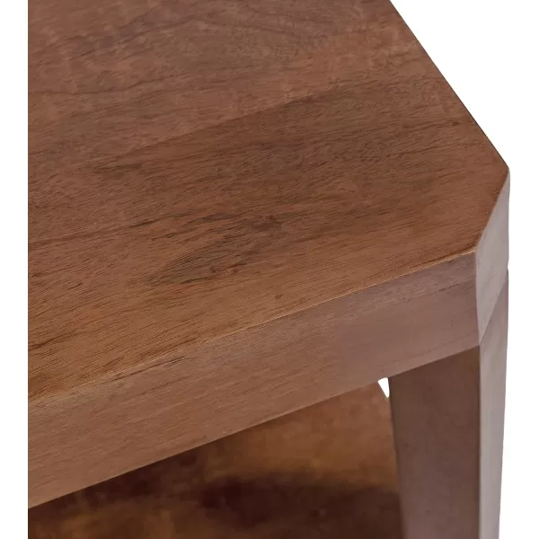 Kate and Laurel Talcott Modern Tiered Rectangle Coffee Table 36 x 20 x 18 Black Transitional TwoTier Rectangular Living Room Table with Storage for Use as Ottoman Coffee TableWalnut Brown