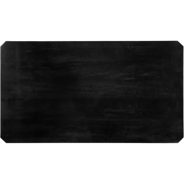 Kate and Laurel Talcott Modern Tiered Rectangle Coffee Table 36 x 20 x 18 Black Transitional TwoTier Rectangular Living Room Table with Storage for Use as Ottoman Coffee TableBlack