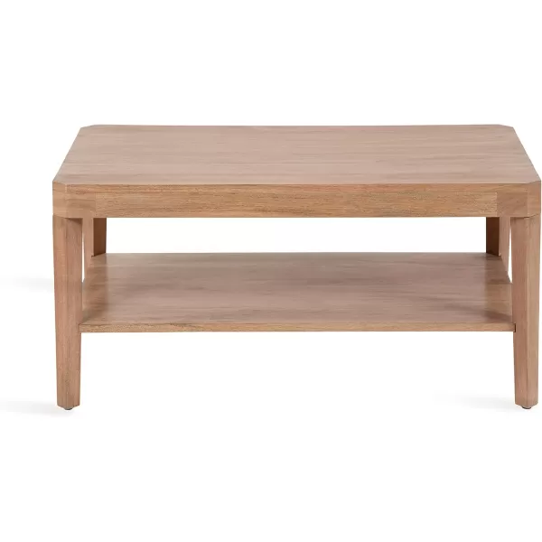 Kate and Laurel Talcott Modern Tiered Rectangle Coffee Table 36 x 20 x 18 Black Transitional TwoTier Rectangular Living Room Table with Storage for Use as Ottoman Coffee TableNatural