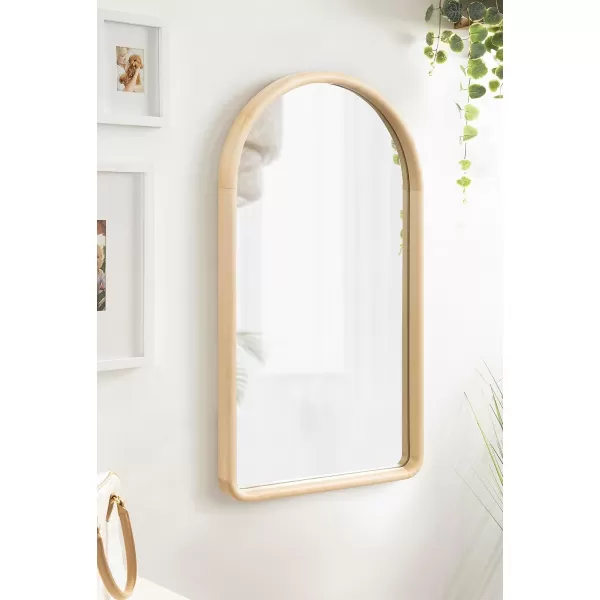 imageKate and Laurel Talma Boho Tall Arched Wall Mirror 20 x 36 Natural Modern Arch Mirror with Solid Poplar Wood Frame and Rounded Frame ProfileNatural