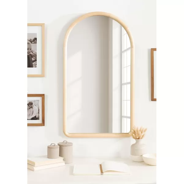 imageKate and Laurel Talma Boho Tall Arched Wall Mirror 20 x 36 Natural Modern Arch Mirror with Solid Poplar Wood Frame and Rounded Frame ProfileNatural