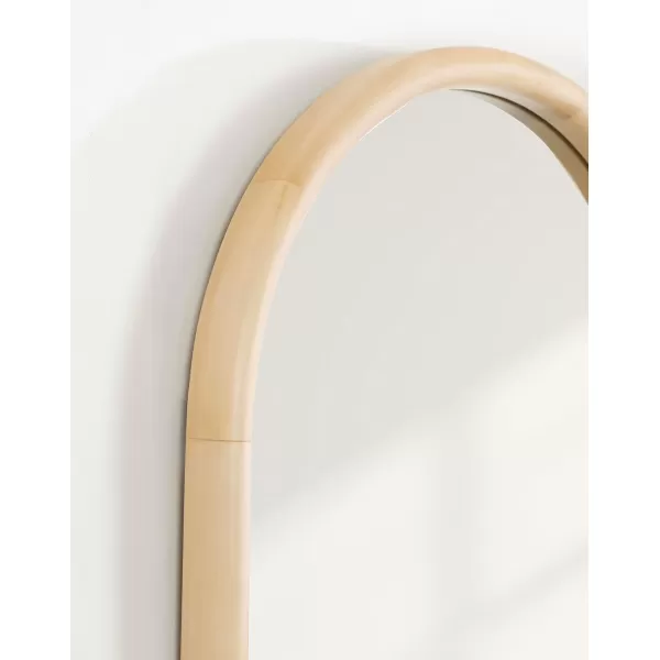 imageKate and Laurel Talma Boho Tall Arched Wall Mirror 20 x 36 Natural Modern Arch Mirror with Solid Poplar Wood Frame and Rounded Frame ProfileNatural
