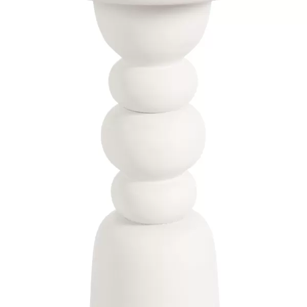 Kate and Laurel Tirollo Modern Round Drink Table 10 x 10 x 22 White Decorative Living Room Mini Table with Turned Base for Use as Indoor Plant Stand or Accent Pedestal TableWhite