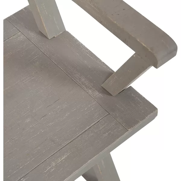 Kate and Laurel Travere Wood Bench Rustic Gray Finish with Black Metal Support BarGrey