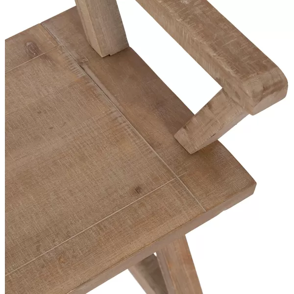 Kate and Laurel Travere Wood Bench Rustic Gray Finish with Black Metal Support BarRustic Brown