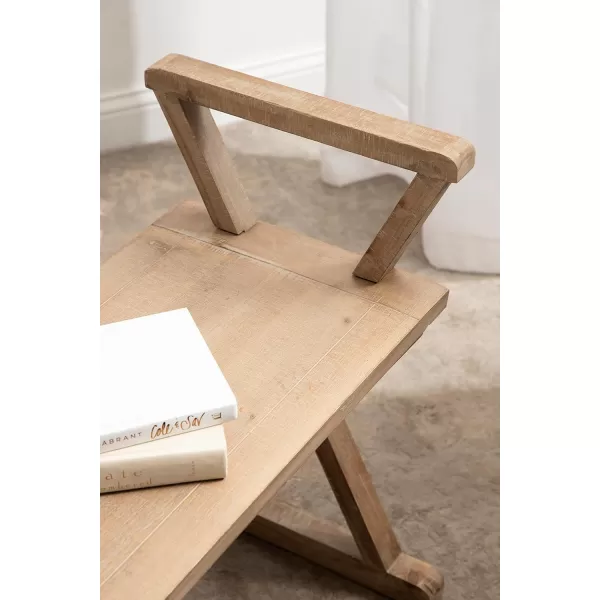 Kate and Laurel Travere Wood Bench Rustic Gray Finish with Black Metal Support BarRustic Brown