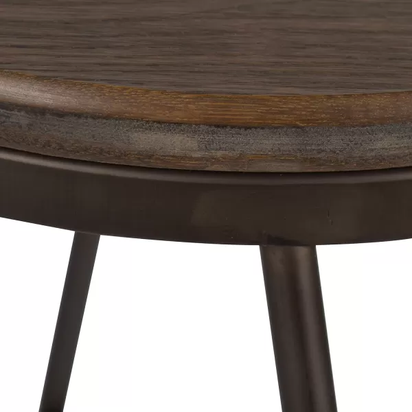 Kate and Laurel Tully Backless Modern Wood and Metal 24quot Counter Height Bar Stools Set of 4 Gray with Wood SeatGrey