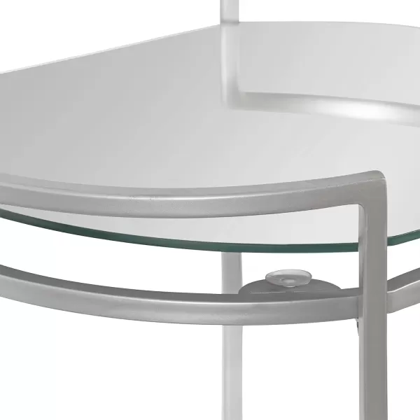 Kate and Laurel Vasseur Modern Bar Cart 19 x 15 x 30 Silver Glam 3Tier Mirrored Glass Rolling Cart with Storage Shelves for Serving Storage and DisplaySilver