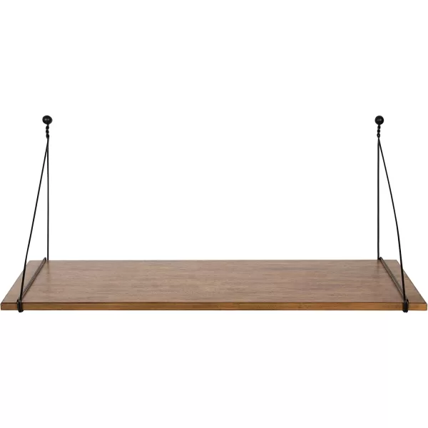 Kate and Laurel Vista Farmhouse Wall Mounted Desk 38 x 14 x 16 Rustic Brown Industrial Hanging Desk for Office and SchoolRustic Brown