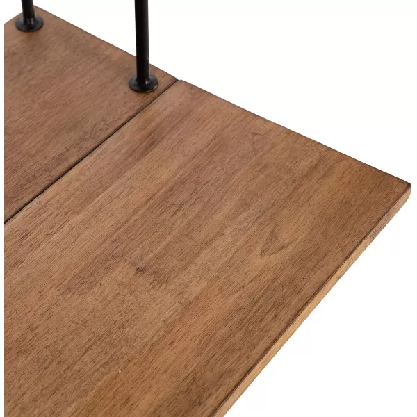 Kate and Laurel Walters Modern Farmhouse Wood and Metal Floating Desk 31 x 30 x 14 Rustic Brown and Black Functional Mounted Wall Desk with Folding DropLeaf Desktop Design