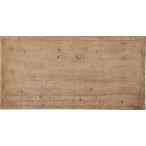 Kate and Laurel Wyldwood Farmhouse Wooden Desk 46 x 24 x 30 Brown and White Rustic Carved Wood Computer Desk for Functional and Stylish Home Office Decor