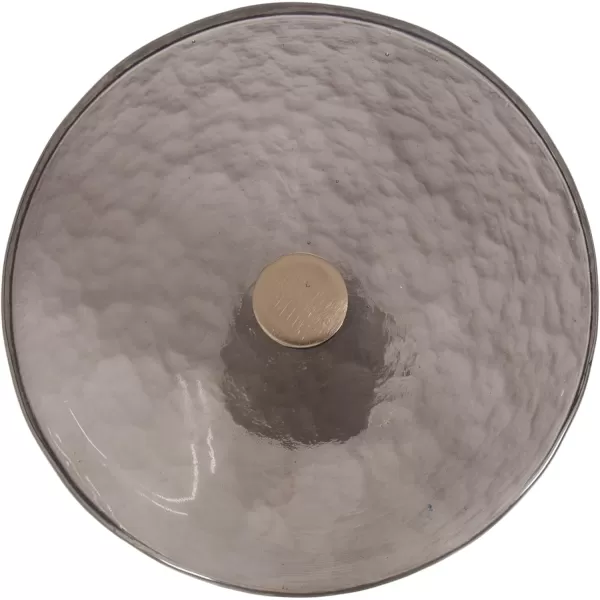 Kate and Laurel Xyler Modern Round Metal and Glass Drink Table 10 x 10 x 24 Clear Glass and Antique Brass Transitional Plant Pedestal Table for Use as Indoor Plant Stand or Small Bathtub TableSilver