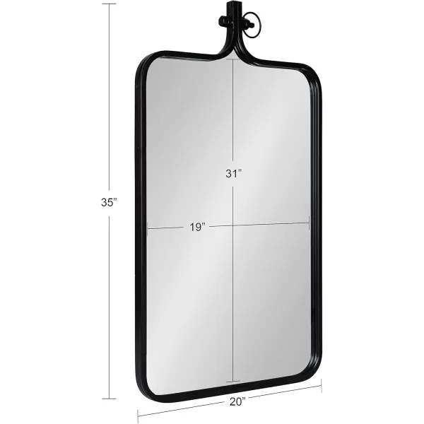 imageKate and Laurel Yitro Modern Rectangle Wall Mirror 20 x 35 Black Decorative Industrial Mirror for WallBlack