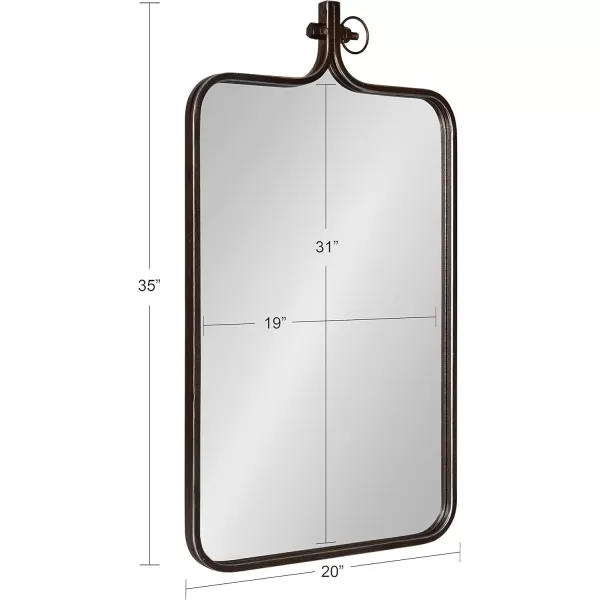 imageKate and Laurel Yitro Modern Rectangle Wall Mirror 20 x 35 Black Decorative Industrial Mirror for WallBronze