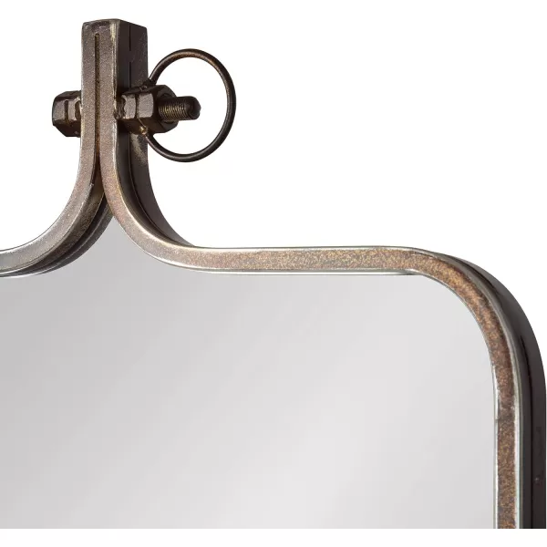 imageKate and Laurel Yitro Modern Rectangle Wall Mirror 20 x 35 Black Decorative Industrial Mirror for WallBronze