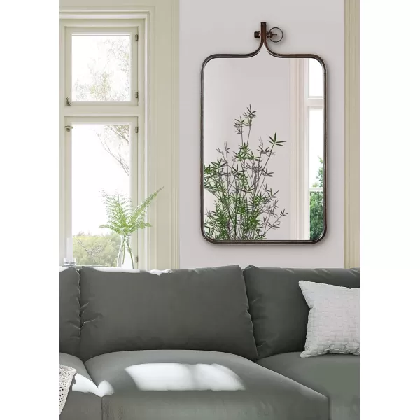 imageKate and Laurel Yitro Modern Rectangle Wall Mirror 20 x 35 Black Decorative Industrial Mirror for WallBronze