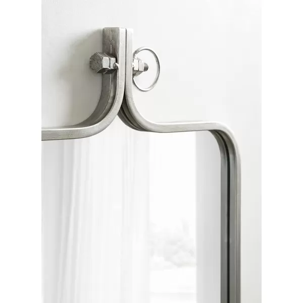 imageKate and Laurel Yitro Modern Rectangle Wall Mirror 20 x 35 Black Decorative Industrial Mirror for WallSilver