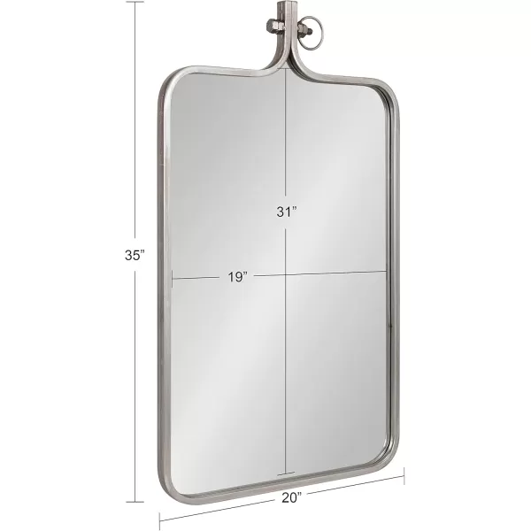 imageKate and Laurel Yitro Modern Rectangle Wall Mirror 20 x 35 Black Decorative Industrial Mirror for WallSilver